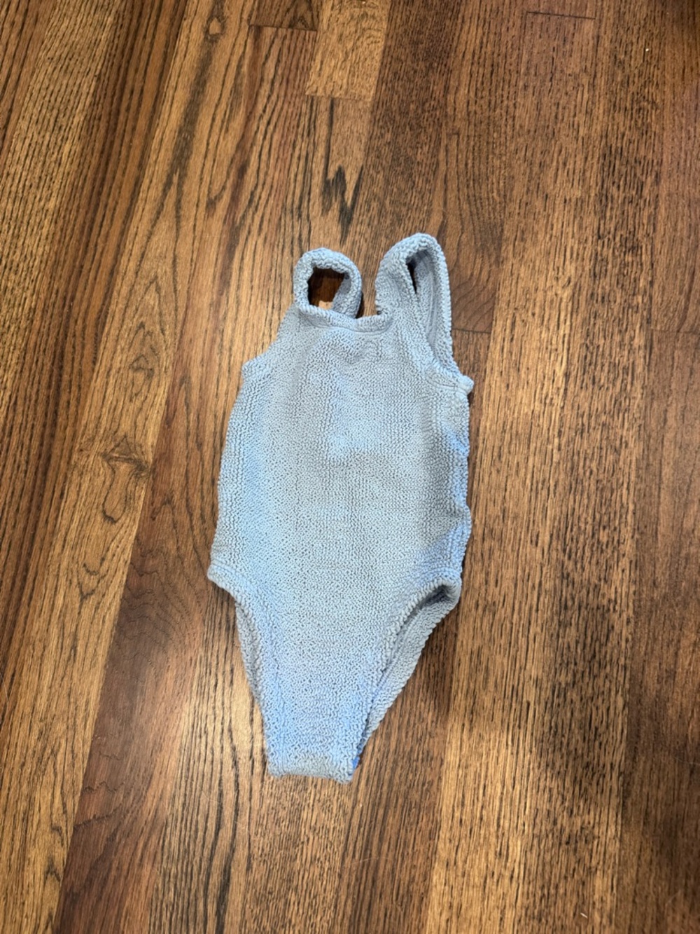 Hunza G Light Blue Textured Kids One-Piece